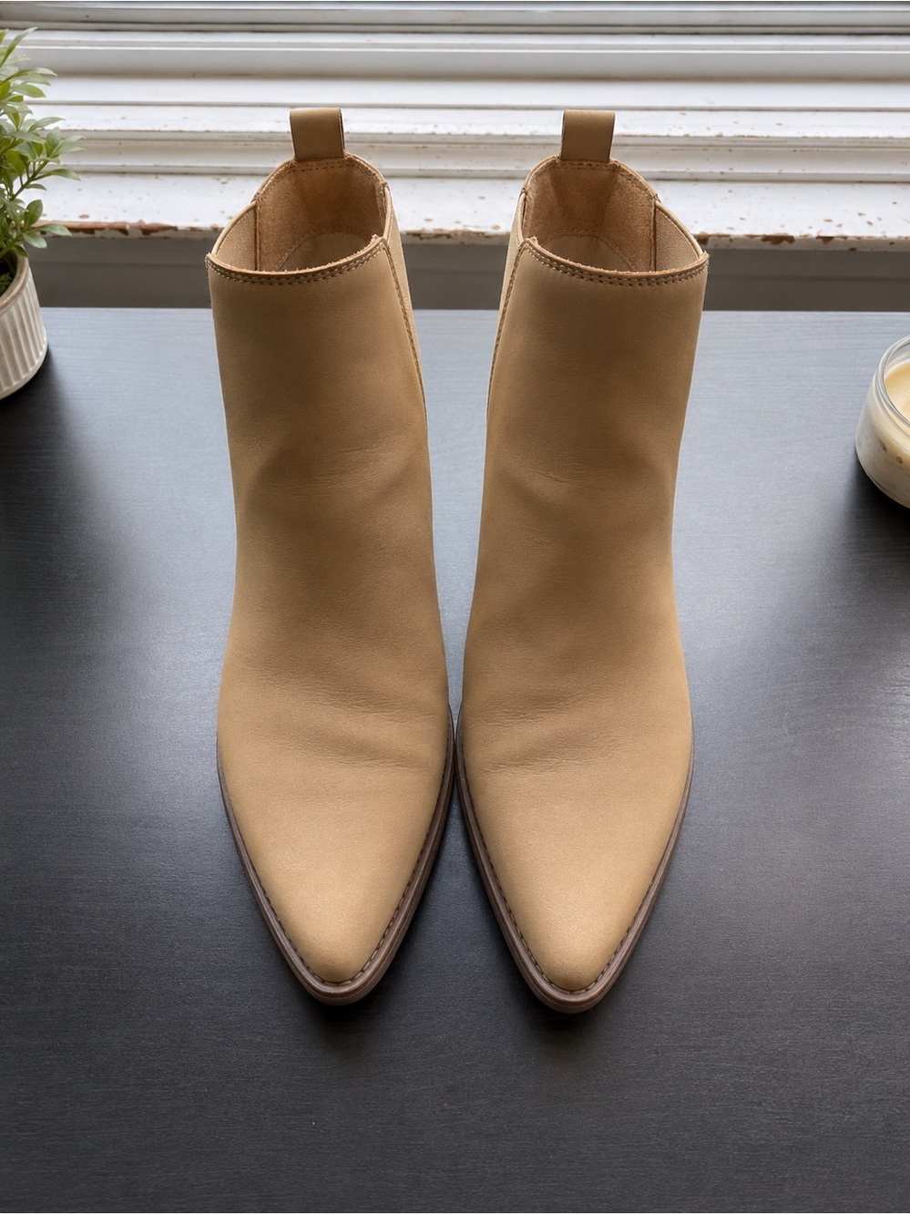 Serra Women's Tan Pointed-Toe Ankle Booties